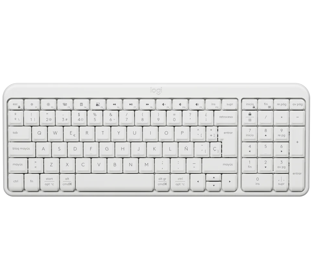 Teclado Logitech K250 Compacto con Bluetooth Wireless, Blanco