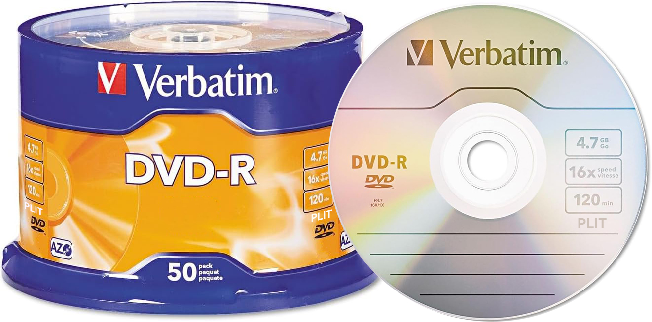 DVD-R 16x de 4.7GB Verbatim #95101, 50 pcs