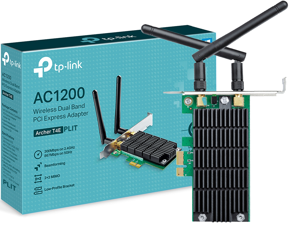 Adaptador Tarjeta de Red PCI Express 1200 Mbps TP-Link Archer T4E AC1200 Dual Band Wi-Fi