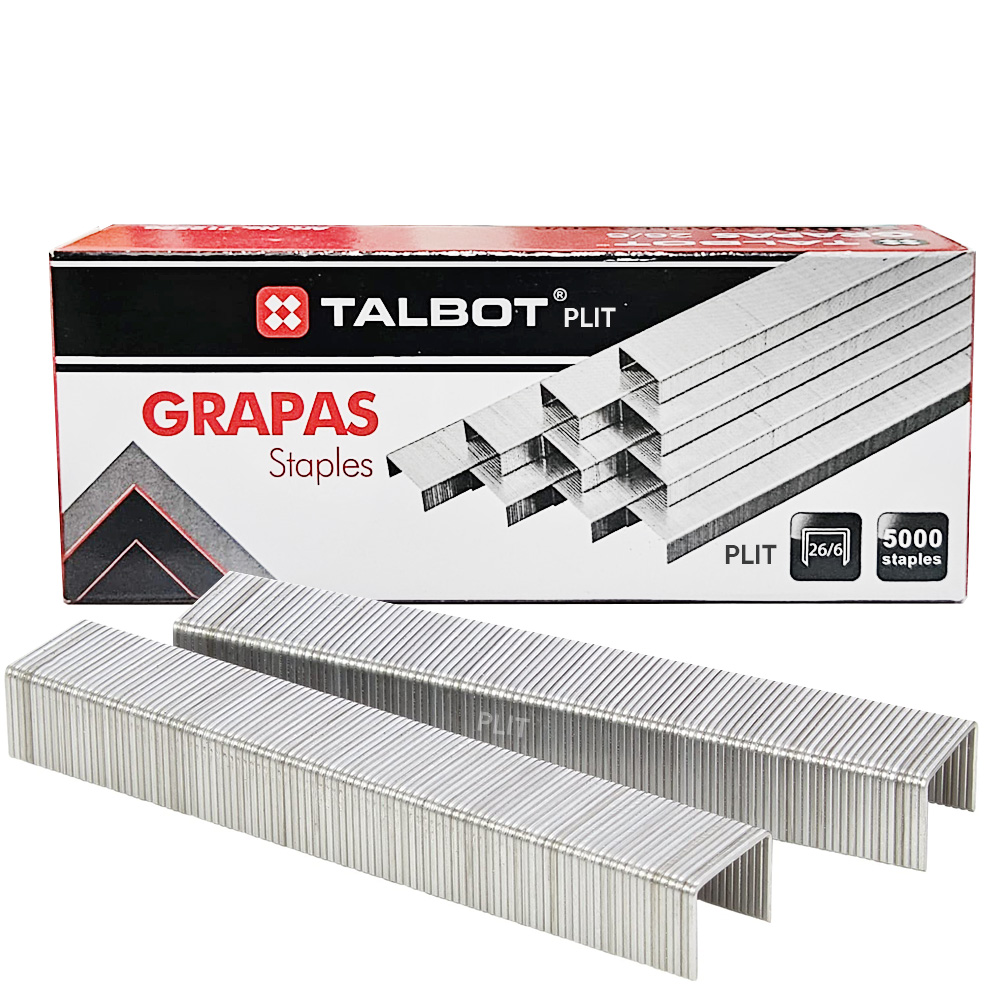 Grapas Estándar Talbot 26/6 mm para 30 Hojas, 5000 pcs