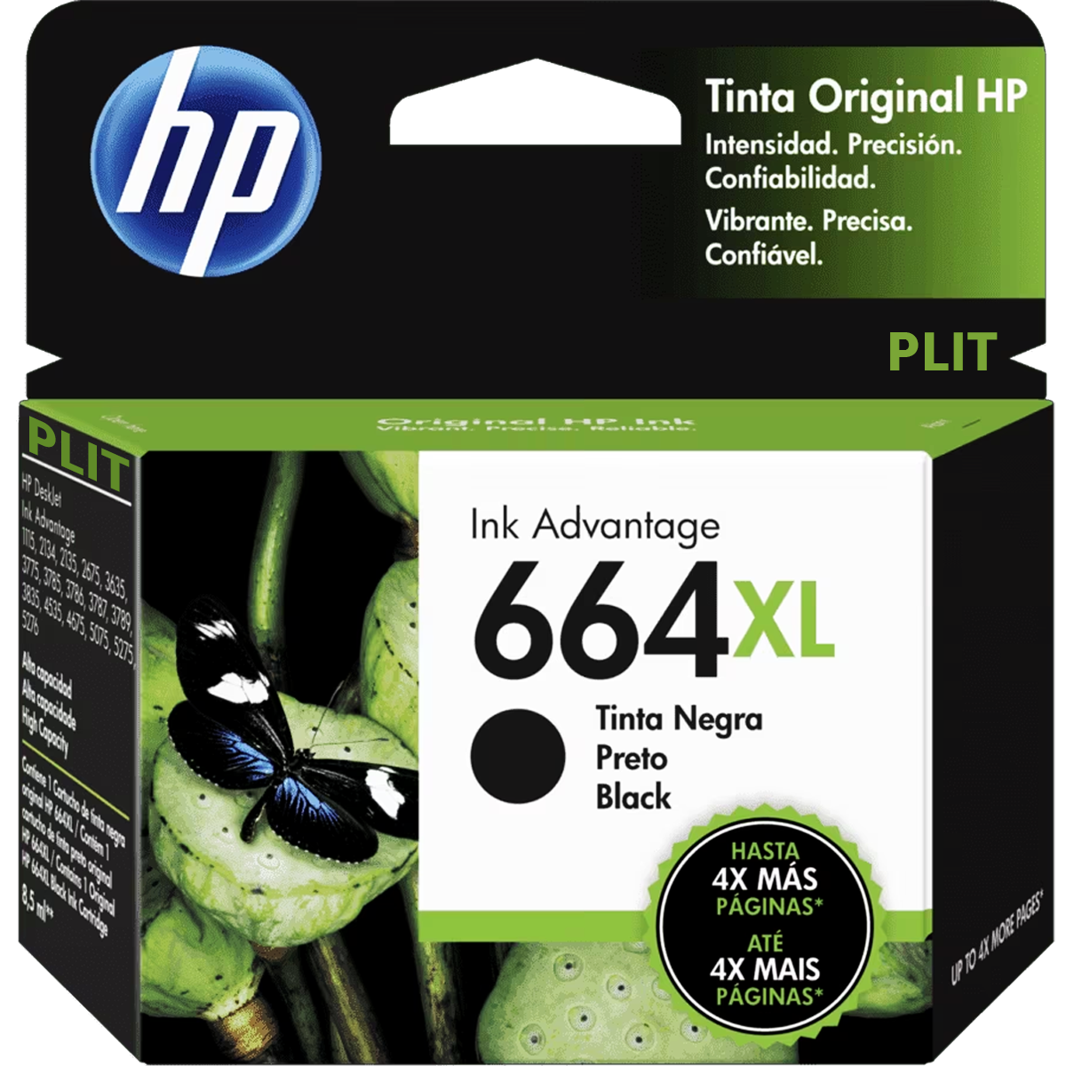 ORIGINAL: Cartucho de Tinta HP 664XL Negro 8.5ml #F6V31AL