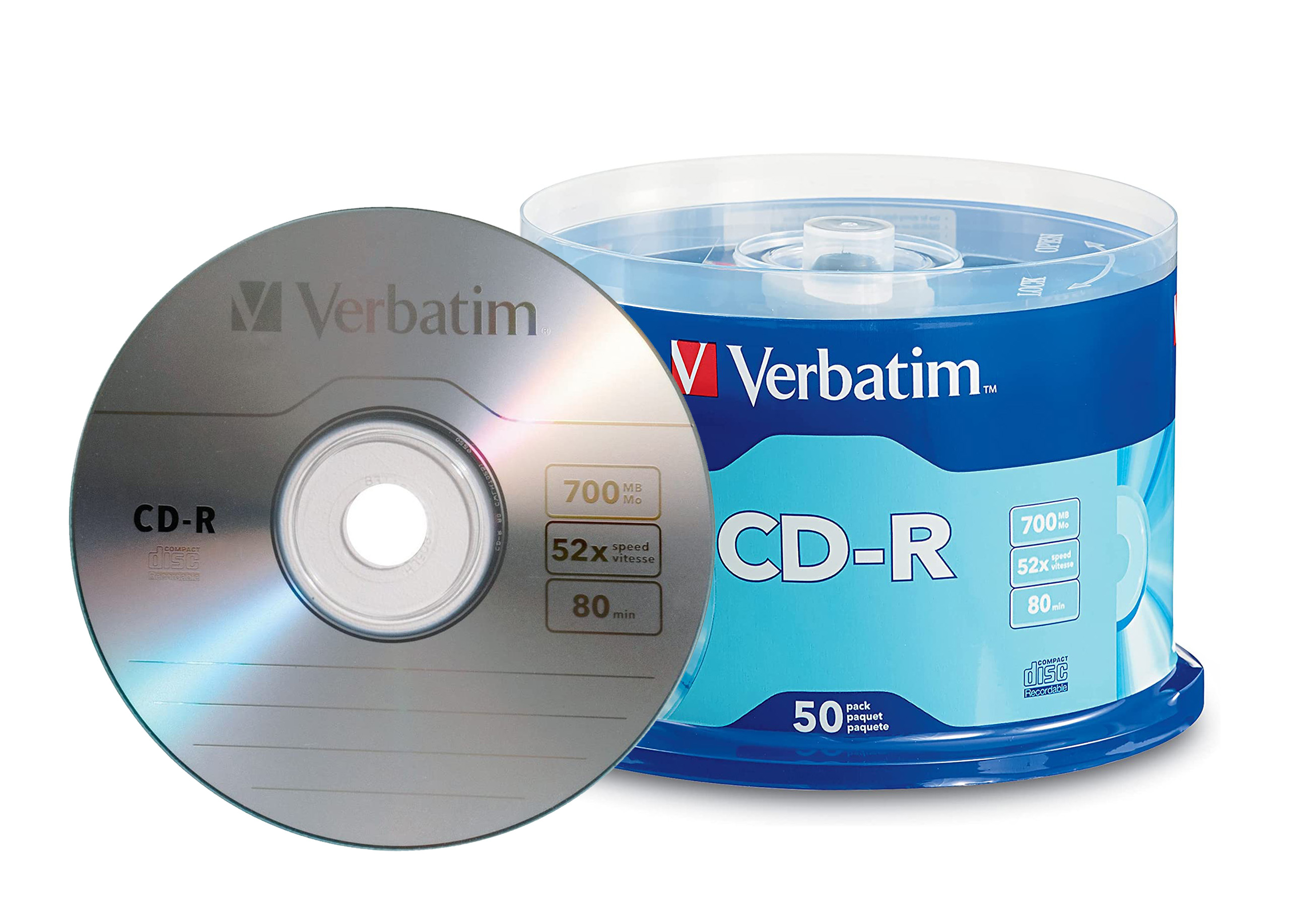 CD-R 52x, 700mb de Almacenamiento, 50 pcs - Verbatim 94691