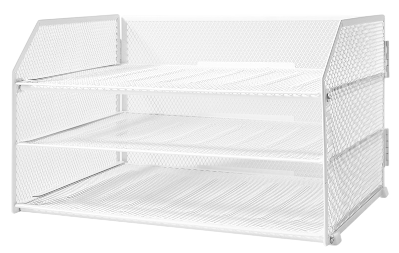 Bandeja de Escritorio Metálica 3 Niveles DELI PB115, Blanco