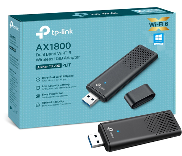 Adaptador USB Wi-Fi 6 Banda Dual P-Link Archer TX20U AX1800 