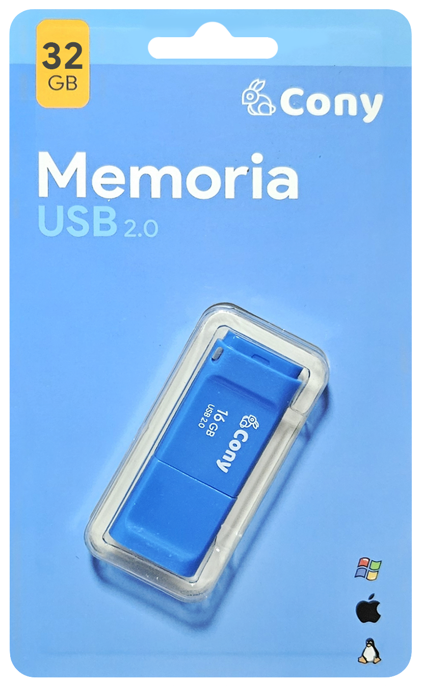 Memoria USB 2.0 CONY 32GB, Azul