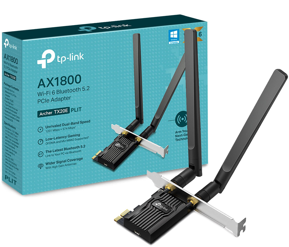 Adaptador PCIe TP-Link Archer TX20E AX1800 Wi-Fi 6 + Bluetooth 5.2