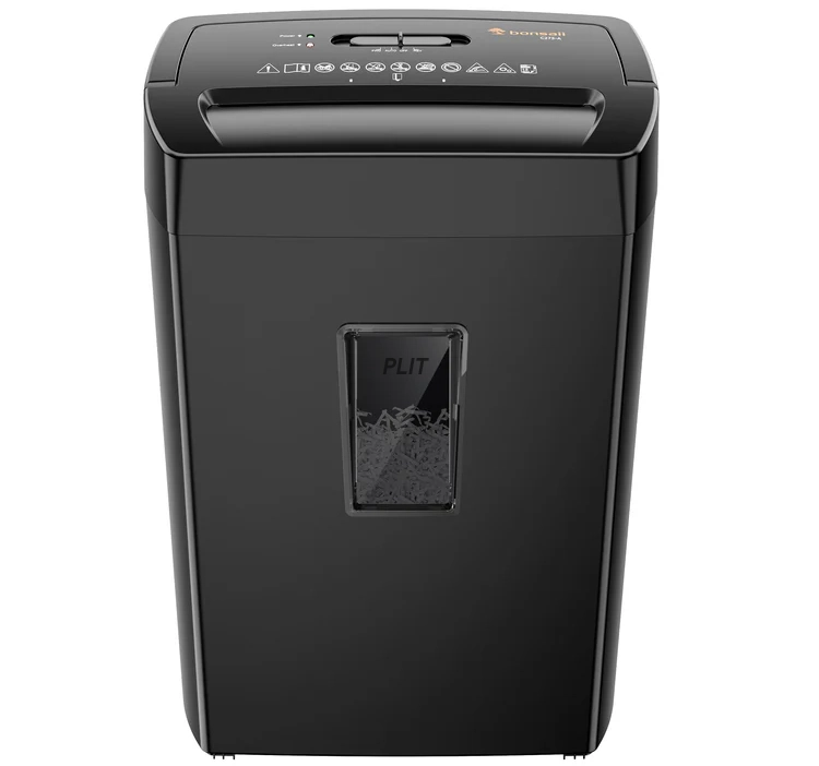 Trituradora de Papel Bonsaii BS-275A de 12 Hojas con Corte Cruzado Cross CutP-4, 5.5 Galones