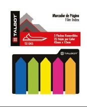 Marcador de Paginas Adhesivas Banderita. 5 Colores - Talbot T-21143GM