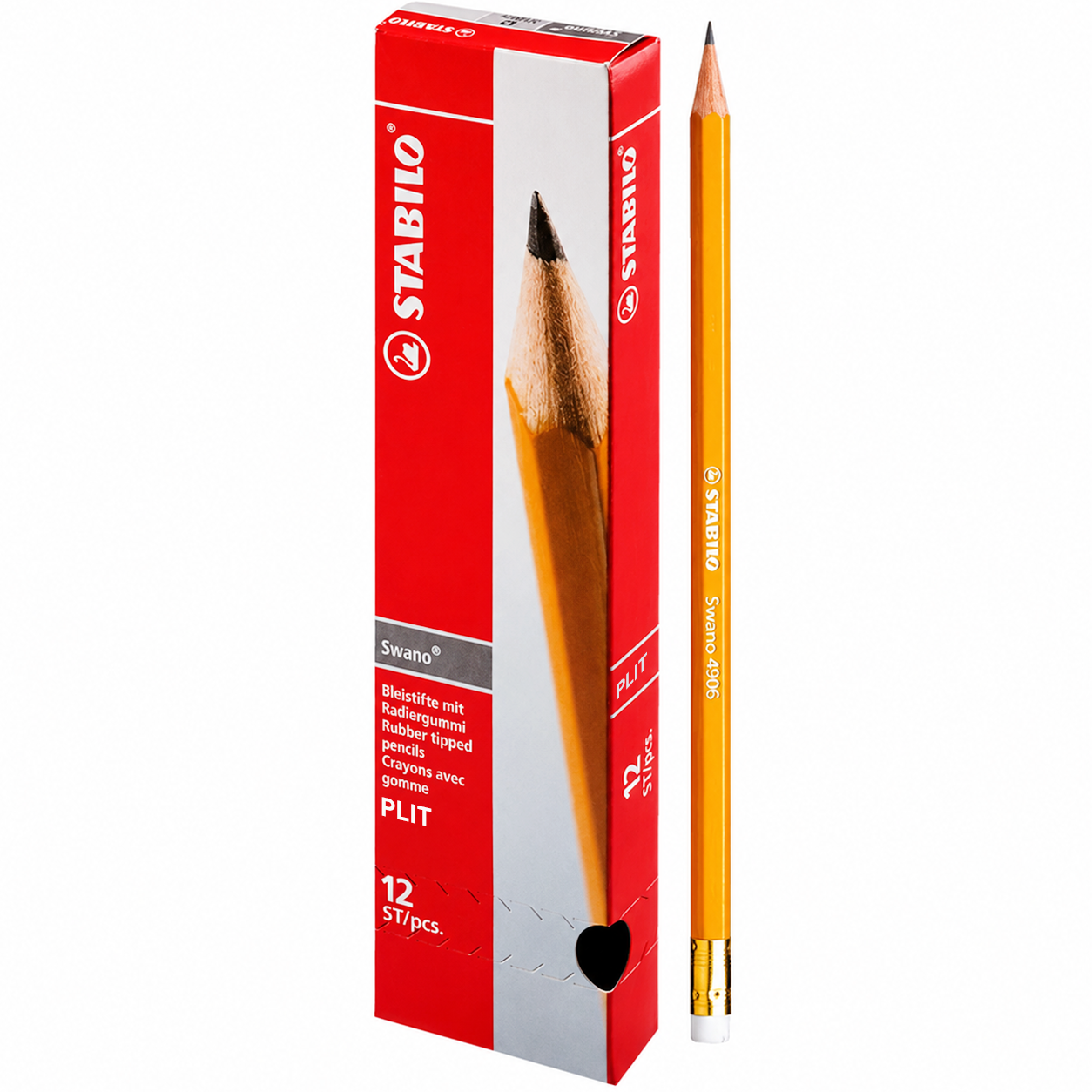 Lápiz de Grafito HB Stabilo Swano 4905, 12 Lápices