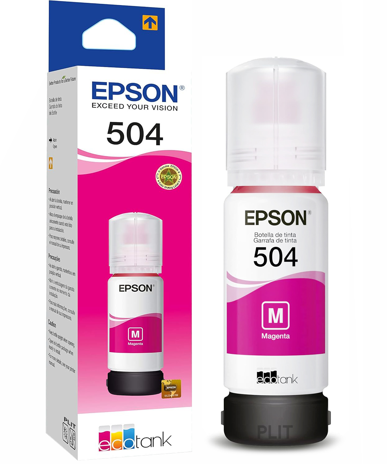 Original: Botella de Tinta Epson 504 Magenta (Rojo) para Impresoras EcoTank L4250, L4260, L6270