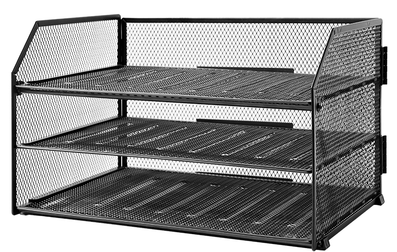 Bandeja de Escritorio Metálica 3 Niveles DELI PB115, Negra 