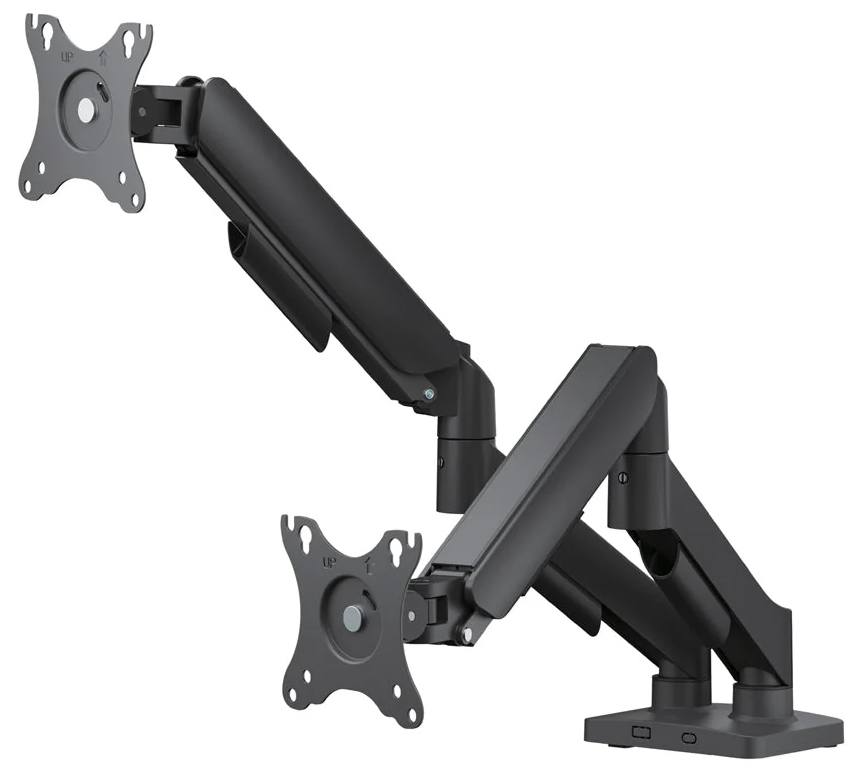 Soporte Dual de Brazos Dobles para Dos Monitores 17 a 32" para Escritorio - Argom Tech ARG-BR-1615
