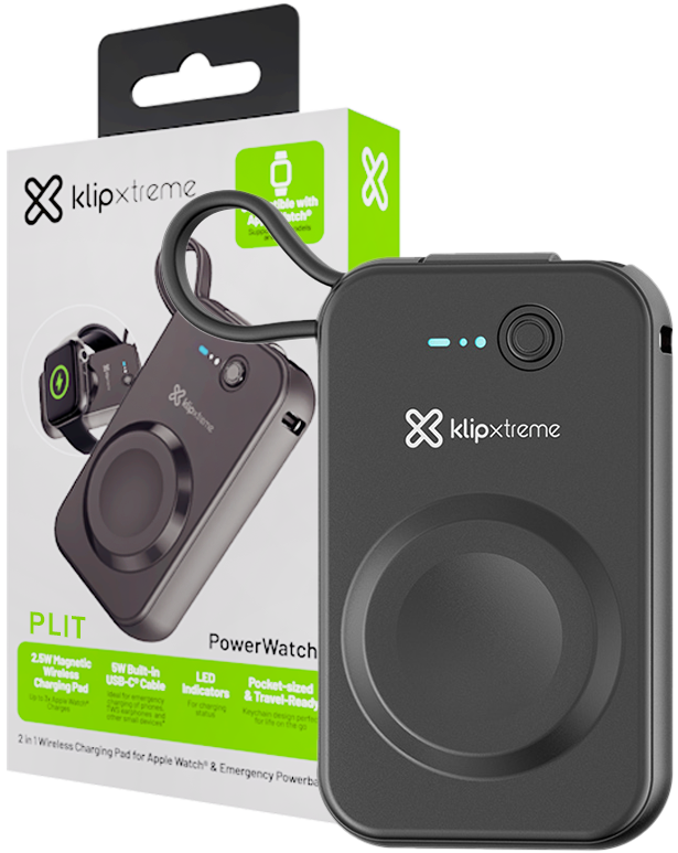 Cargador de Batería Portable Power Bank para Apple Watch + USB-C KlipXtreme PowerWatch KPB-050
