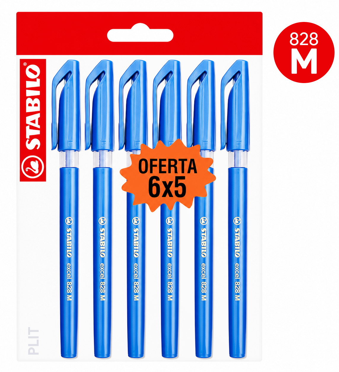 Set de Bolígrafos Stabilo Excel 828 M Azul, 6 Lapiceros