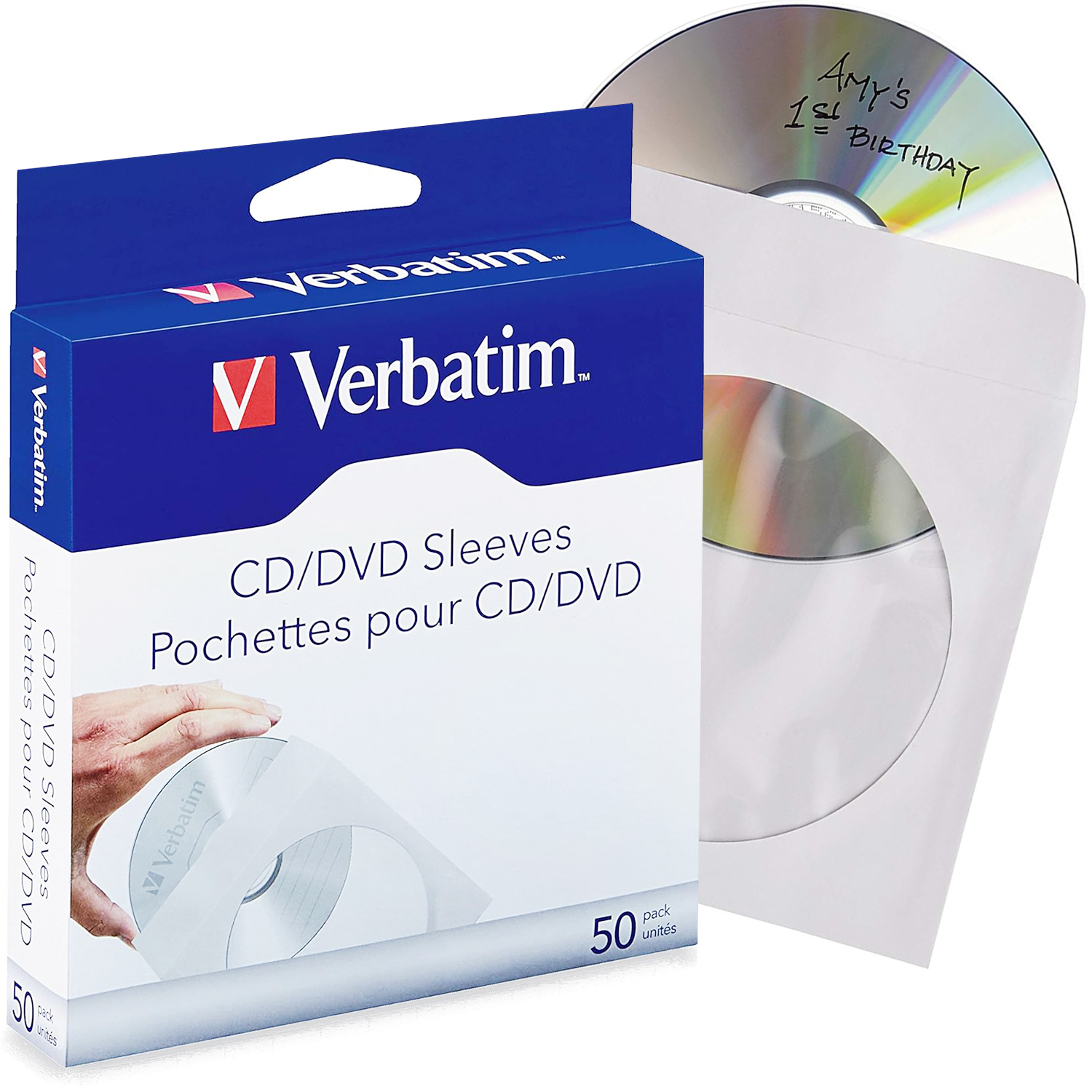 Sobre para CD/DVD con Ventana Blanco, 50 pcs