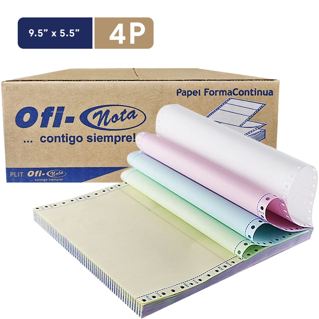 Papel Continuo OFINOTA 9.5" x 5.5" - 4 Partes NCR