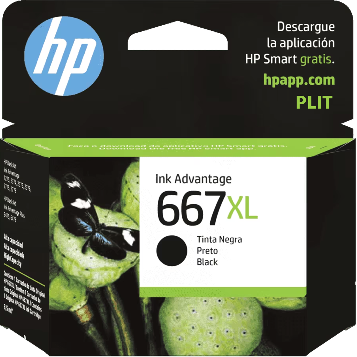 ORIGINAL: Cartucho de Tinta HP 667XL Negro 8.5 ml Alto Rendimiento Ink Advantage Original (3YM81AL)