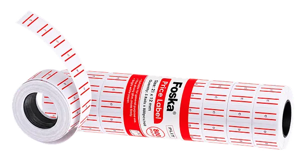 Rollos de Etiquetas Foska para Pistola de Precios Autoadhesivas, Blancas
